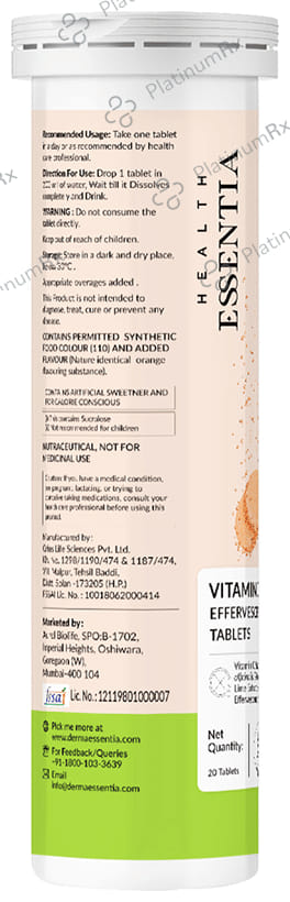Health Essentia Vitamin C Effervescent Tablet Orange