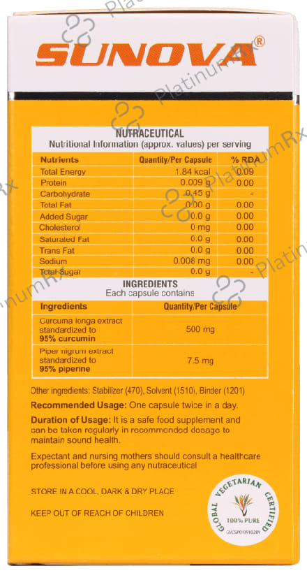Sunova Curcumin 500 Veg. Capsule