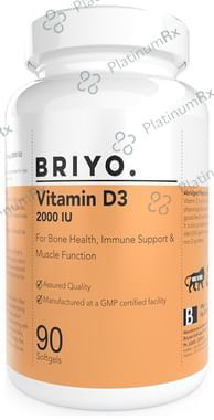 Briyo Vitamin D3 2000IU - Softgel for Bone Health, Muscle Function and Immune Support