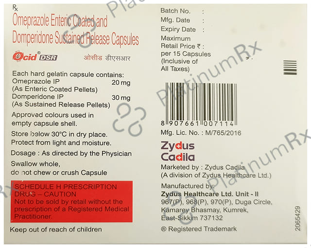 Ocid DSR 30/20mg Capsule 15s