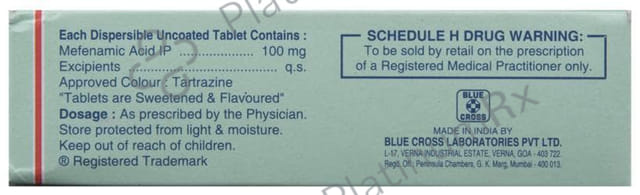 Meftal P 100mg Dispersible Tablet 10s