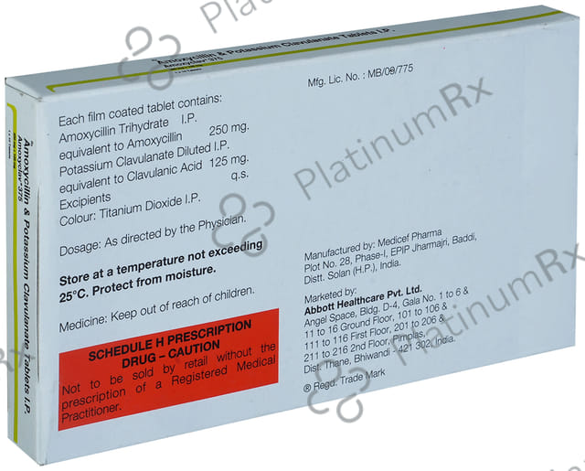 Amoxyclav 250/125mg Tablet 10s