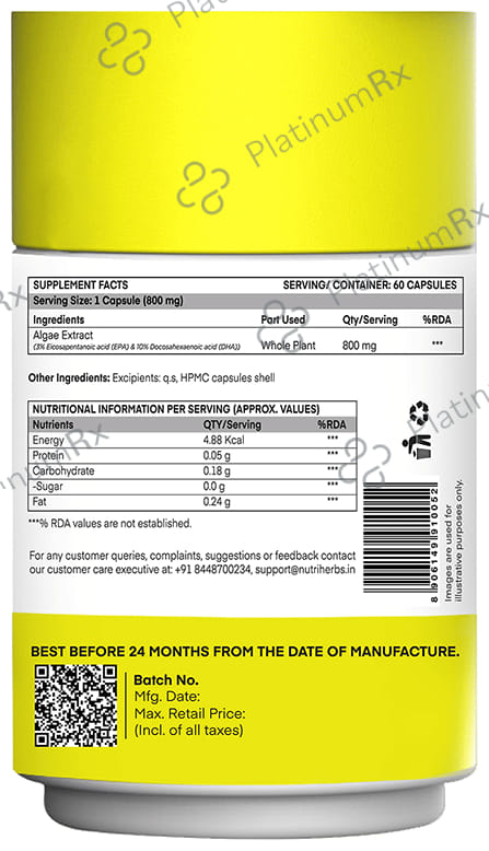 Nutriherbs Omega 3 Extract 800mg Capsule 60 capsules
