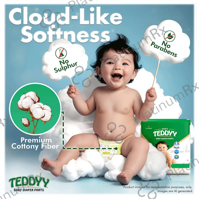 Teddyy Easy Baby Diaper Pants with Soft Elastic - Size XL 34 diapers