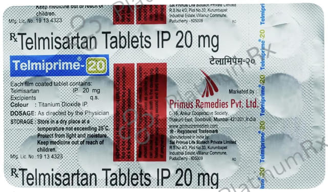 Telmiprime 20mg Tablet 15s
