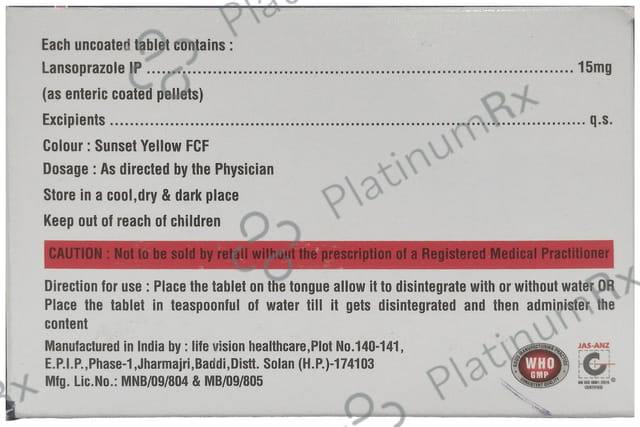 Lesozap JR 15mg Tablet