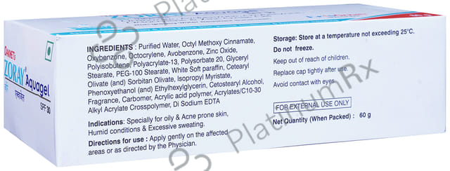 Zoray Aquagel SPF 30 Gel 60gm