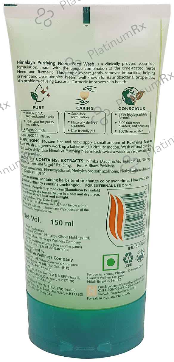Himalaya Herbals Purifying Neem Face Wash 150ml
