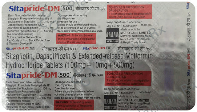 Sitapride Dm 100/10/500mg Tablet 10s