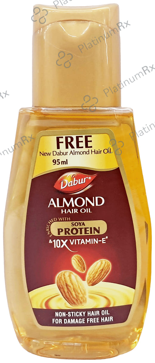 Dabur Almond Hair Oil with Soya Protein & Vitamin E - For Damage Free Hair 190 ml
