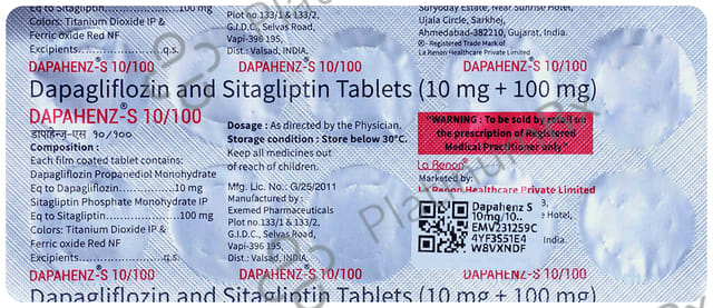 Dapahenz S 10/100mg Tablet 10s