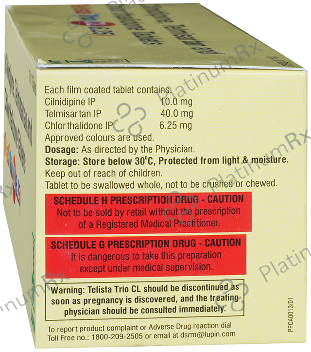 Telista Trio CL 6.25/10/40mg Tablet 10s