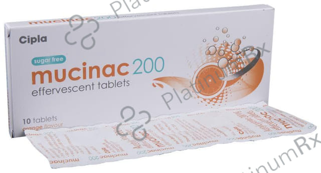 Mucinac 200mg Effervescent Tablet Sugar Free 10s