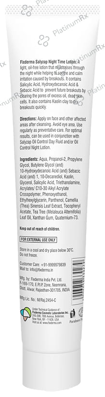 Fixderma Salyzap Lotion For Acne Night Time