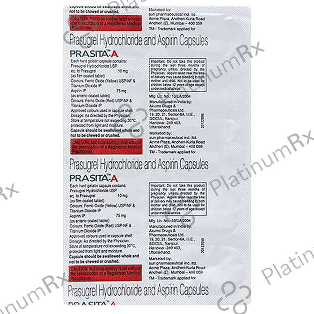 Prasita A 10/75mg Capsule 10s