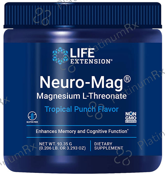 Life Extension Neuro-Mag Magnesium Threonate - Enhances Cognitive Functions Powder Tropical Punch