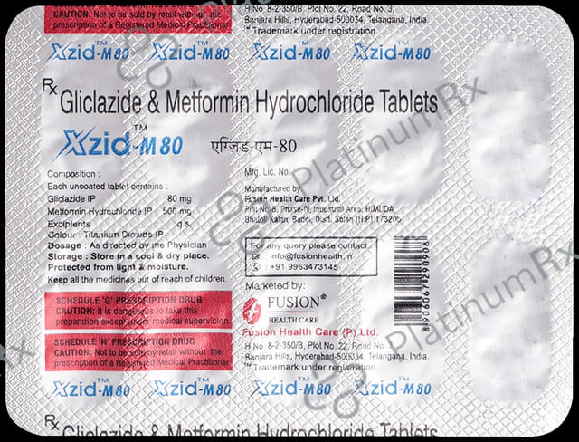 Xzid M 80/500mg Tablet XR 10s