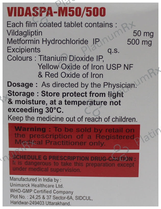 Vidaspa-M 50/500 Tablet