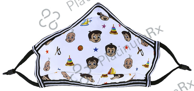 Vibe Chhota Bheem Premium Re-Usable Face Mask for Kids with 25 Filters Free Size Helicopter