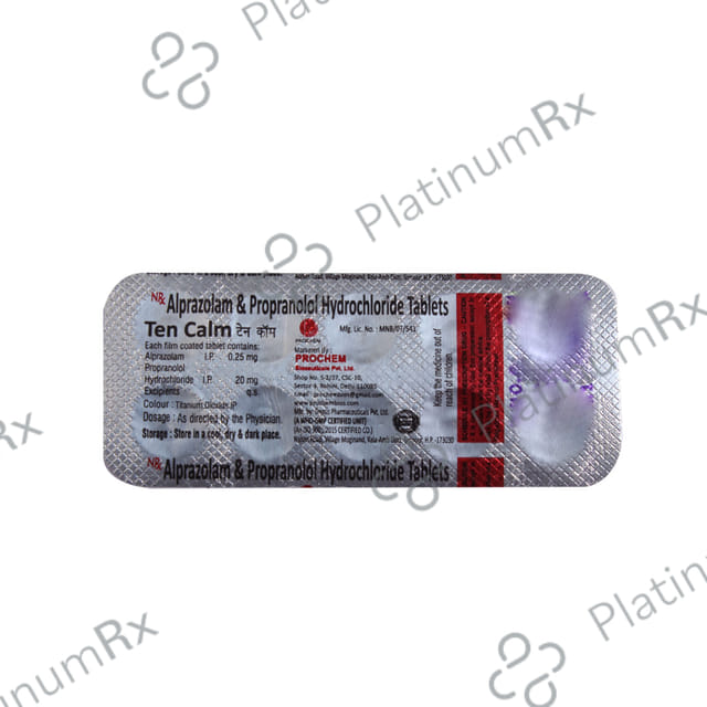 Tencalm 0.25/20mg Tablet 10s