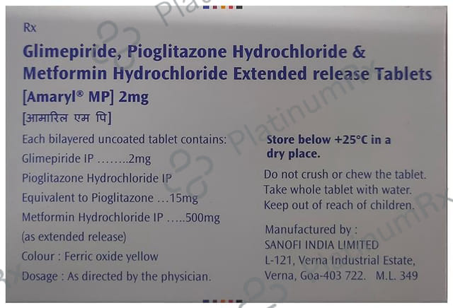 Amaryl MP 2/500/15mg Tablet ER 20s