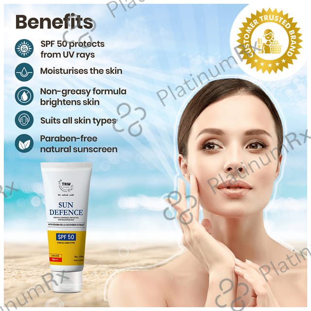 TNW The Natural Wash SPF 50 Sun Defence Cream 50gm
