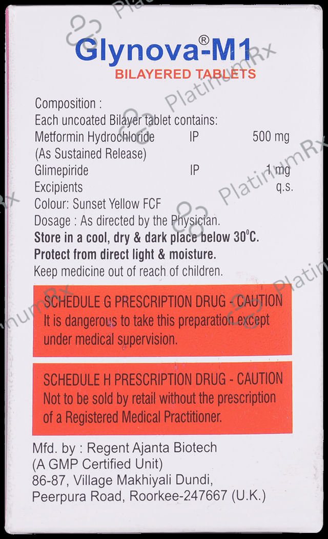 Glynova M1/500mg Tablet Tablet SR 10s