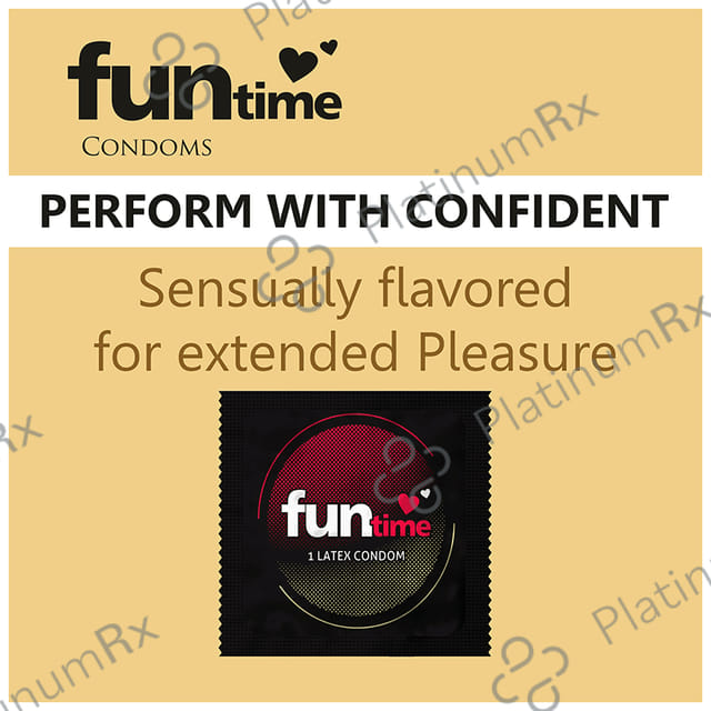 Funtime Dotted Ribbed & Contoured Vanilla Sensus Flavour Condom 3s