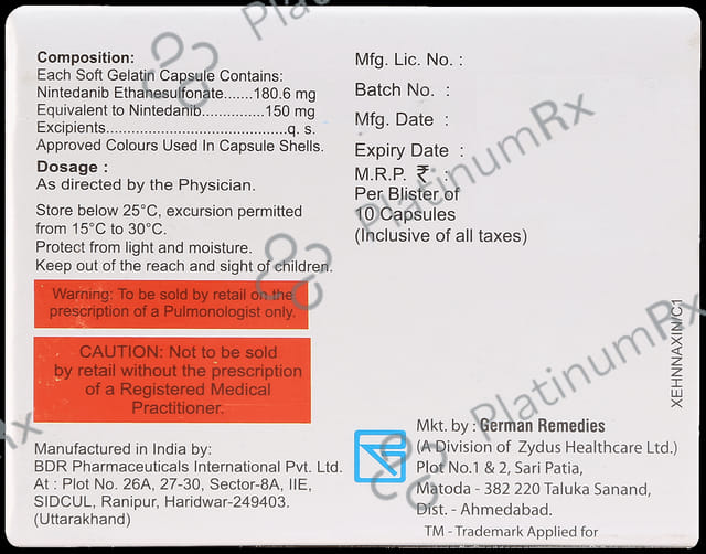 Nindev 150mg Soft Gelatin Capsule 10s