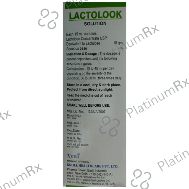 Lactolook Oral Solution Sugar Free 100ml