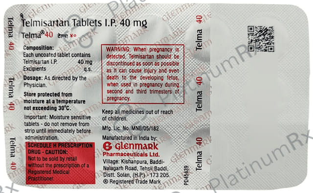 Telma 40mg Tablet 15s
