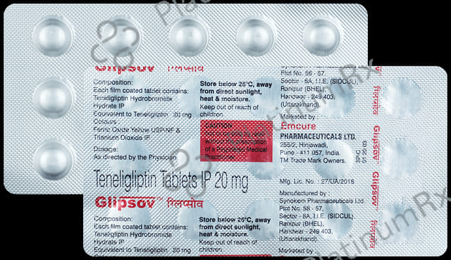 Glipsov 20mg Tablet 15s