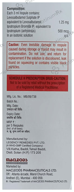 Iprazest 3ml 500mcg/1.25mg Respule 5s