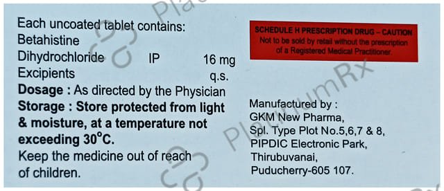 Glenvert 16mg Tablet 10s