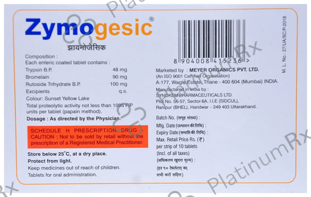 Zymogesic 90/100/48mg Tablet 10s