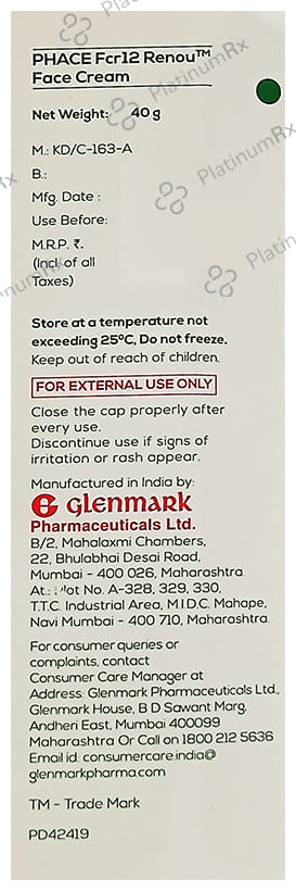 Phace Fcr12 Renou Face Cream Overnight 40gm