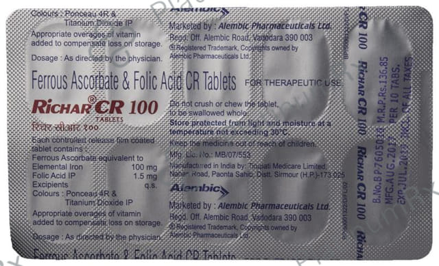 Richar CR 100 100mg/1500mcg Tablet 10s