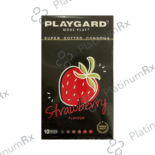 Playgard More Play + Super Strawberry Dotted Condom 10s
