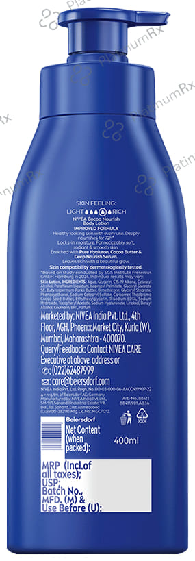 Nivea Cocoa Nourish Oil Lotion 400 ml
