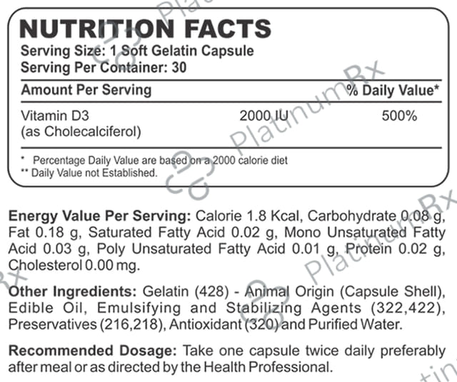Nuvilife NuviFerol Vitamin D3 Capsule 30 Soft Gelatin Capsule
