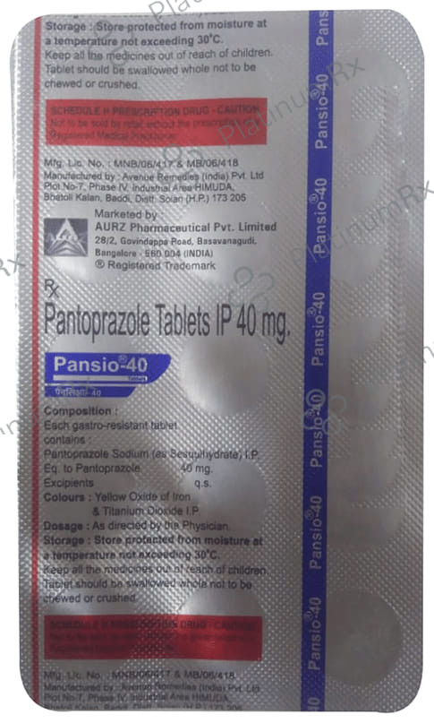 Pansio 40mg Tablet 15s