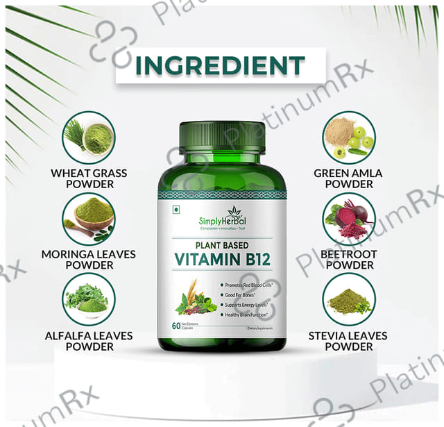 Simply Herbal Plant Based Vitamin B12 Capsule