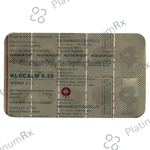 Klocalm 0.25mg Tablet DT 10s