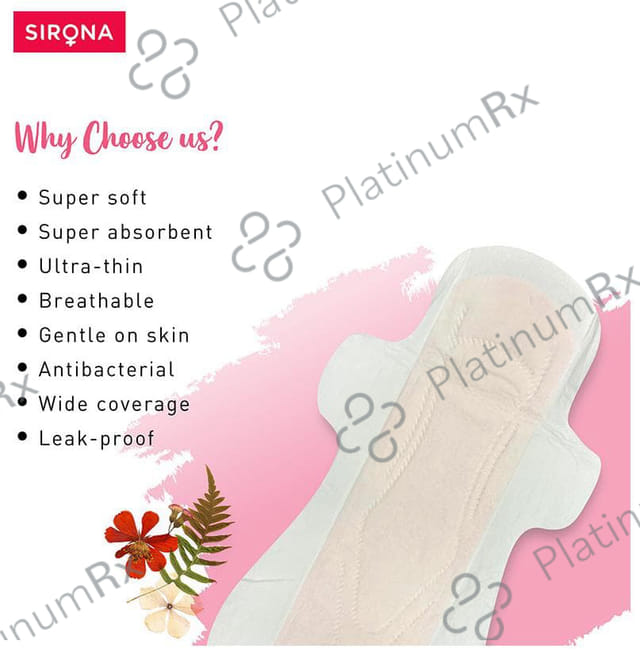 Sirona Natural & Ultra-Thin Rash-Free Sanitary Pads Large