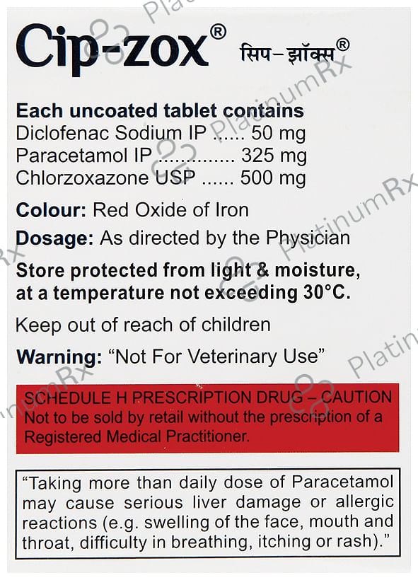 Cip Zox 500/50/325mg Tablet 10s