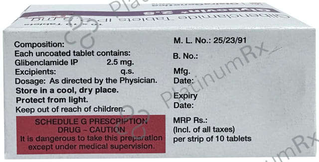 Glybovin 2.5mg Tablet 10s
