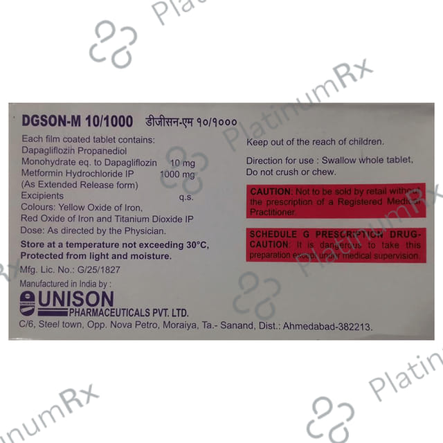 Dgson-M 10/1000mg Tablet ER 10s