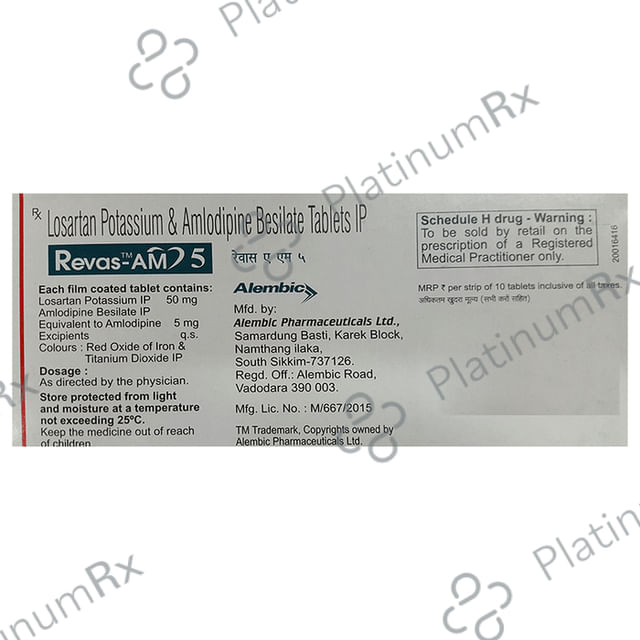 Revas AM 5/50mg Tablet 10s