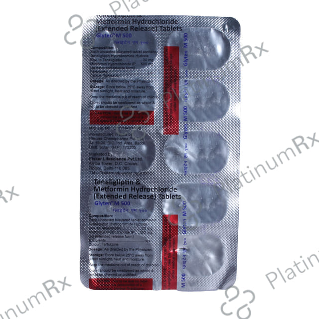 Glyten M 500/20mg Tablet 10s