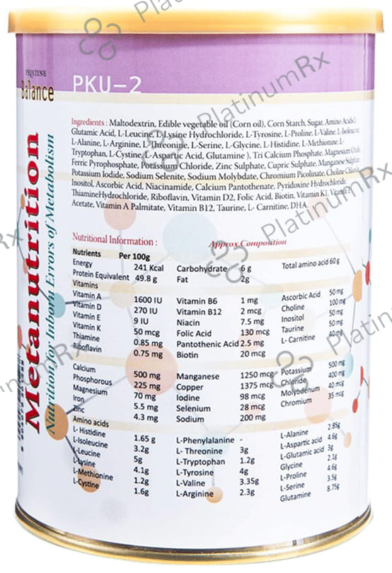 Pristine Balance Metanutrition PKU 2 (3 Years & Above) for Metabolism - Flavour Powder Unflavoured